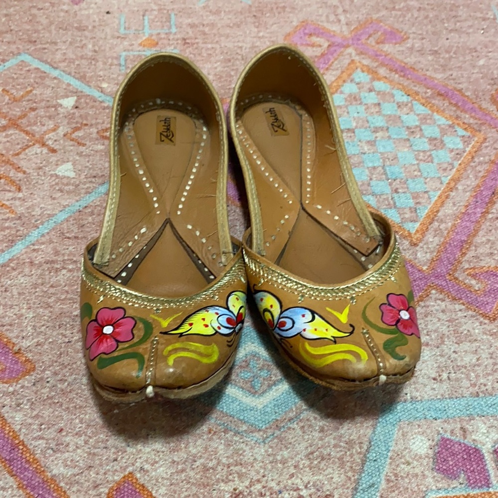 India inspired hand painted flats